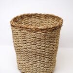Jute-cane fusion round planter/storage basket