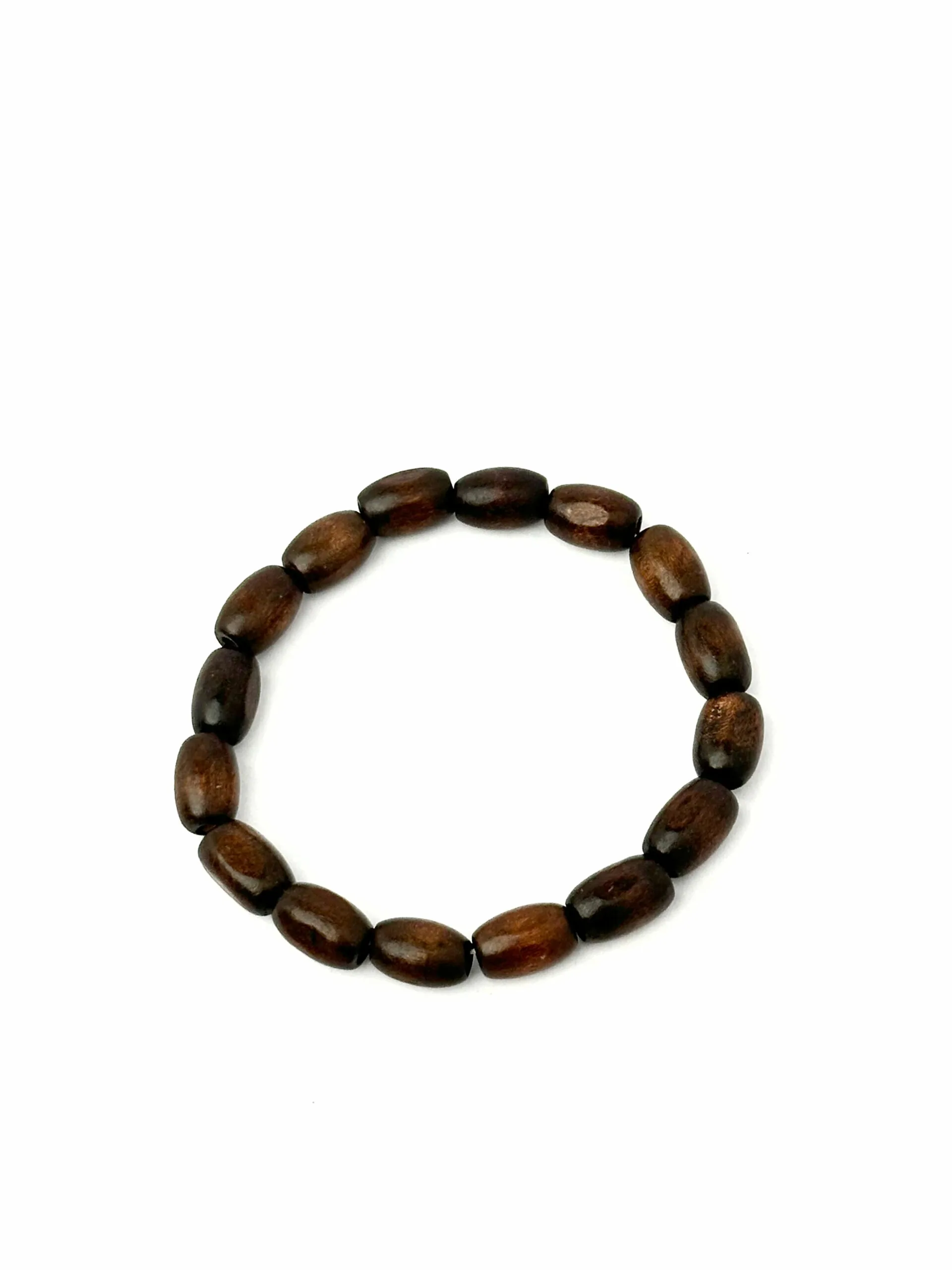 Oval shaped wooden beads bracelet