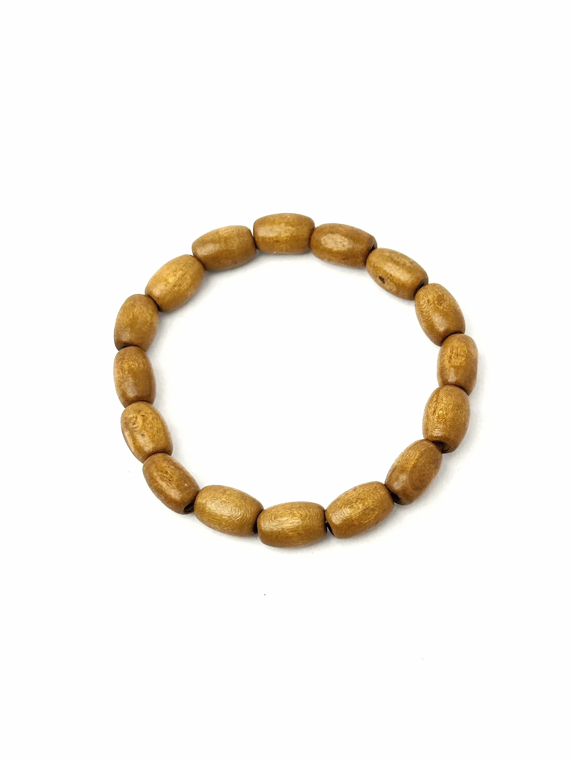 Oval shaped wooden beads bracelet