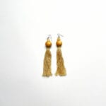 Boho long threads with beads earrings