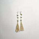 Boho cowrie shells with threads earrings