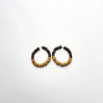 Boho wooden beads hoop earrings