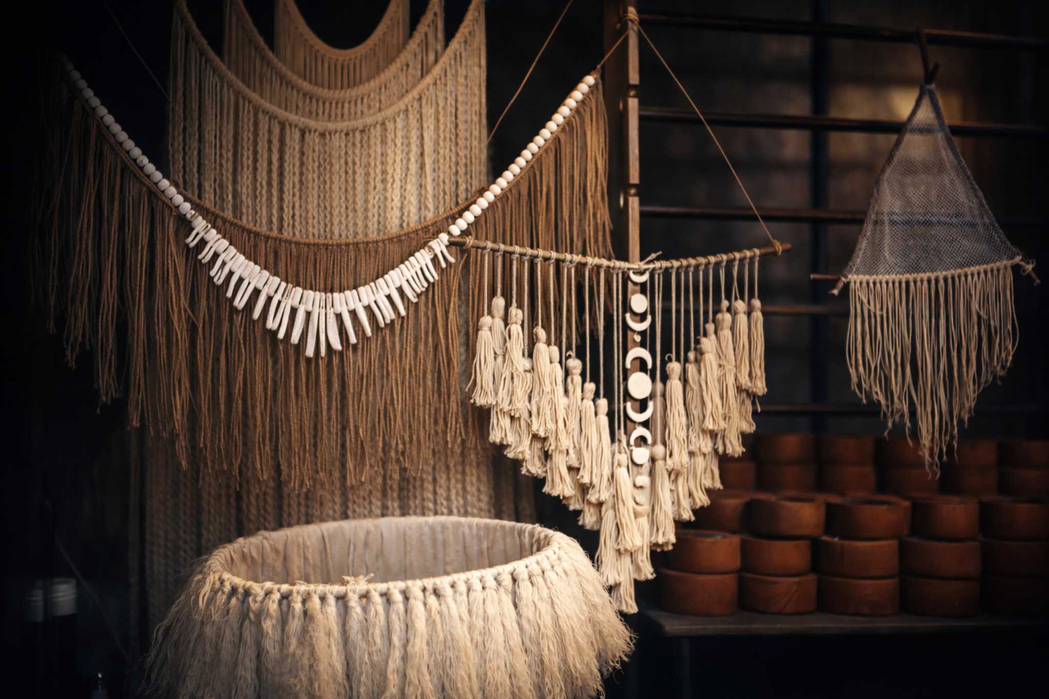 Handmade decor wall hanging by SOULWEAVE in natural earthy tones